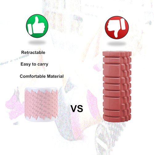 Collapsible Foam Roller - Portable Exercise & Recovery Tool | 13 Inches, Pink