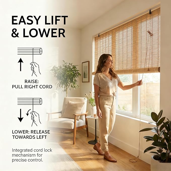 Bamboo Blinds for Interior Windows, Custom Bamboo Shades for Indoor Windows