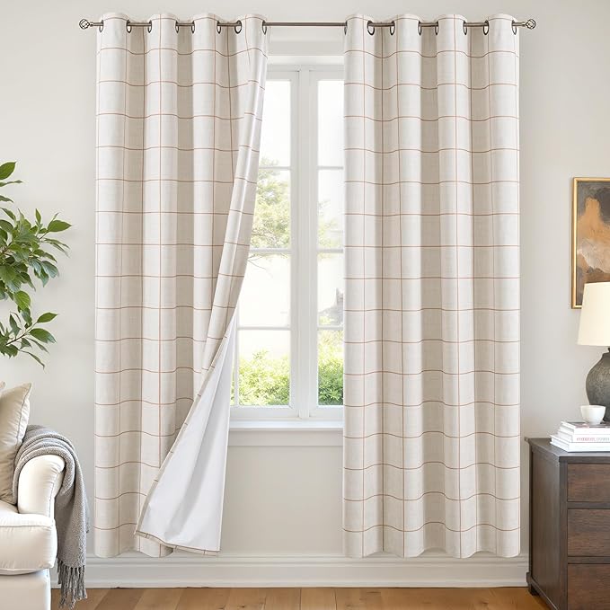Lajode Linen Blackout Curtains for Living Room
