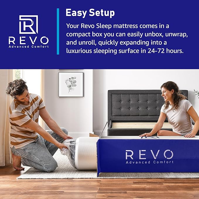 REVO Sleep Gel Memory Foam Mattress, 14-Inch Twin XL – Cooling Gel Foam Mattress with Contouring Support & Breathable Comfort – Great for Dorms or Compact Spaces