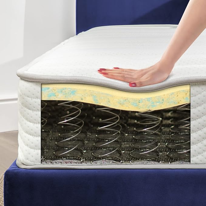 ZINUS 8 Inch Foam and Spring Mattress, King, CertiPUR-US Certified Foams, Mattress in A Box, White