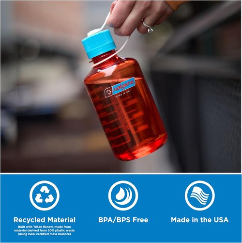 Nalgene 16 oz Narrow Mouth Water Bottle - BPA-Free, Durable & Leak-Proof | Lightweight Aubergine Travel Bottle
