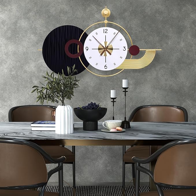37.8×21 Inch Light Luxury Retro Wall Clock