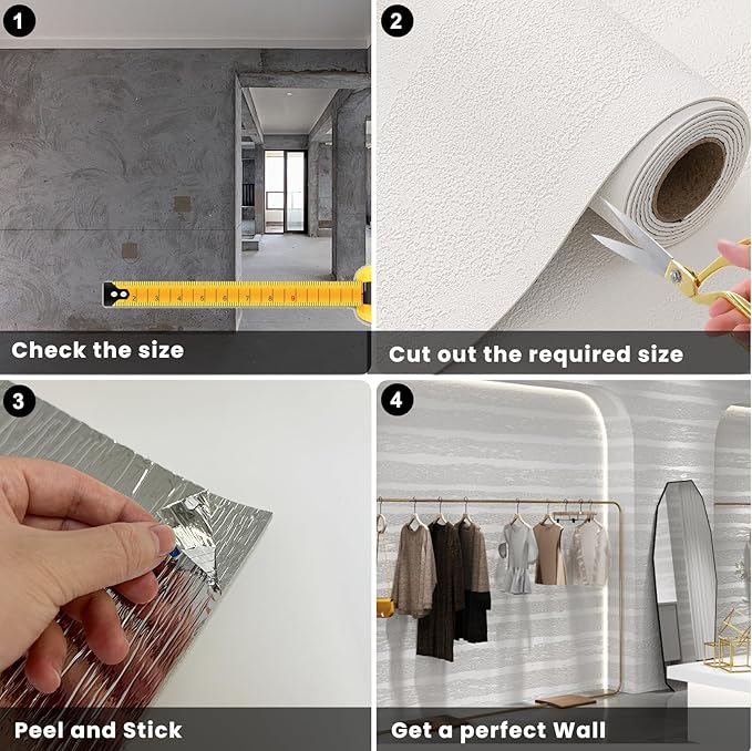 3D Wall Panels Peel and Stick – 23.82"x110" PVC Faux Texture, Self Adhesive