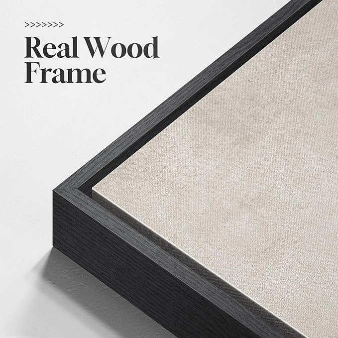 Large Framed Neutral Abstract Wall Art Set of 2, Minimalist Block Lines Pictures
