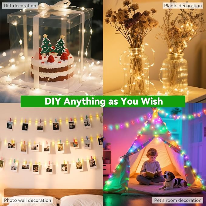 LitHome 200LED 66FT Led Fairy Lights Plug in, Color Changing Fairy Lights with Remote, 9 Modes Led String Lights Indoor Dimmable, Fairy String Lights for Girls Bedroom Dorm Classroom Christmas Decor