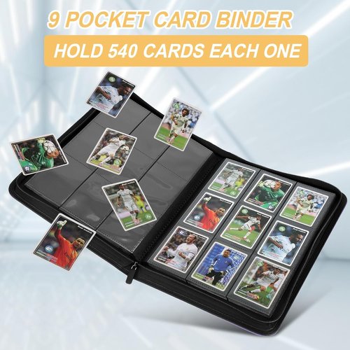 GERMUN Trading Card Binder - Premium 9 Pocket Album for 540 Cards | Double-Sided MTG & TCG Storage (Blue)