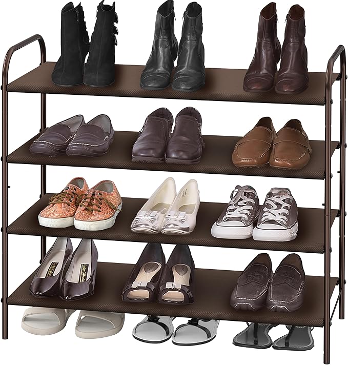 Simple Houseware 4-Tier Shoe Rack Storage Organizer, Bronze