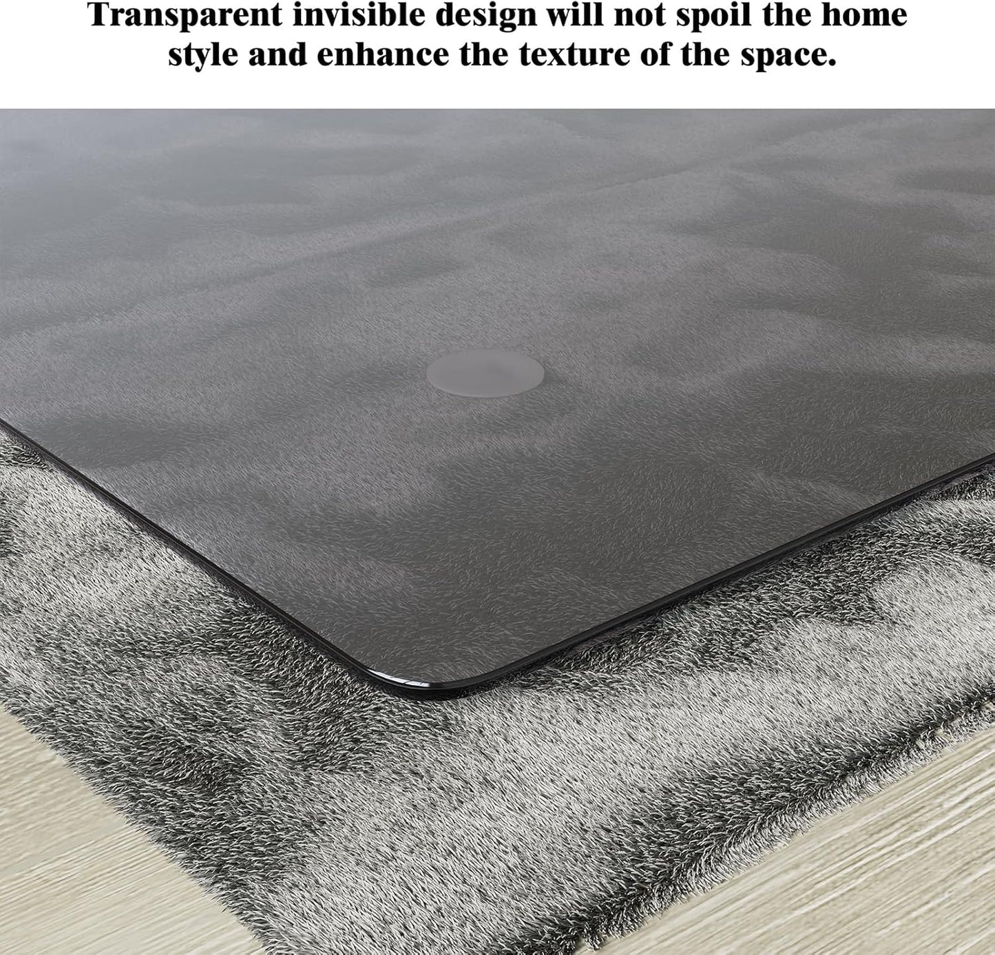 Koonmi Tempered Glass Chair Mat for Hardwood Floors & Carpets, 30" x 55“ Grey Heavy Duty Office Floor Protector with Noise-Free Gliding Shatterproof for Home Office Desk