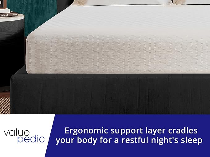 Twin Size 8-Inch Gel Memory Foam Mattress, Comfortable with Pressure Relieving Ergonomic Support, Breathable Soft Fabric Cover, Fiberglass Free, Mattress in a Box