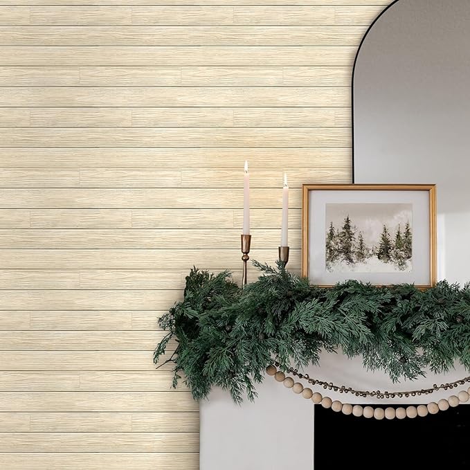 COMSTICKC Peel and Stick Faux Wood Wall Sticker Wall Panels, Ultra-Light Thin
