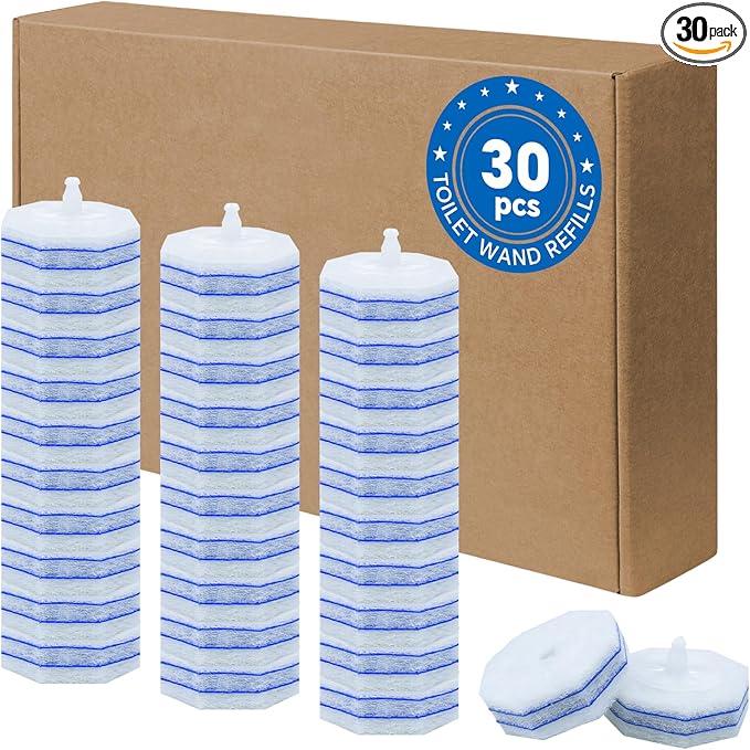 30 PCS Toilet Wand Refills Fits for Clorox Toilet Wand,Upgrade 3-Layer Disposable Bowl Cleaner Refills for Bathroom Cleaning,3X Cleaning Power,No Falling Apart