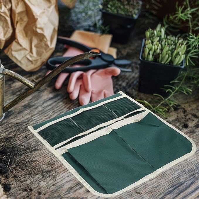 Garden Kneeler Tool Bag Stool, Foldable Garden Tool Bag Portable for Outdoor Gardening (Green)