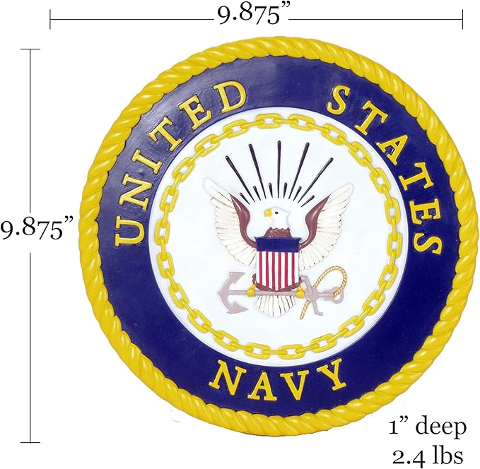 Spoontiques - Garden Décor - U.S. Navy Stepping Stone - Decorative Stone for Garden