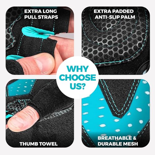 MhIL Workout Gloves for Men - Comfortable Gym Gloves with Enhanced Grip & Wrist Wrap Support | Weight Lifting Protection