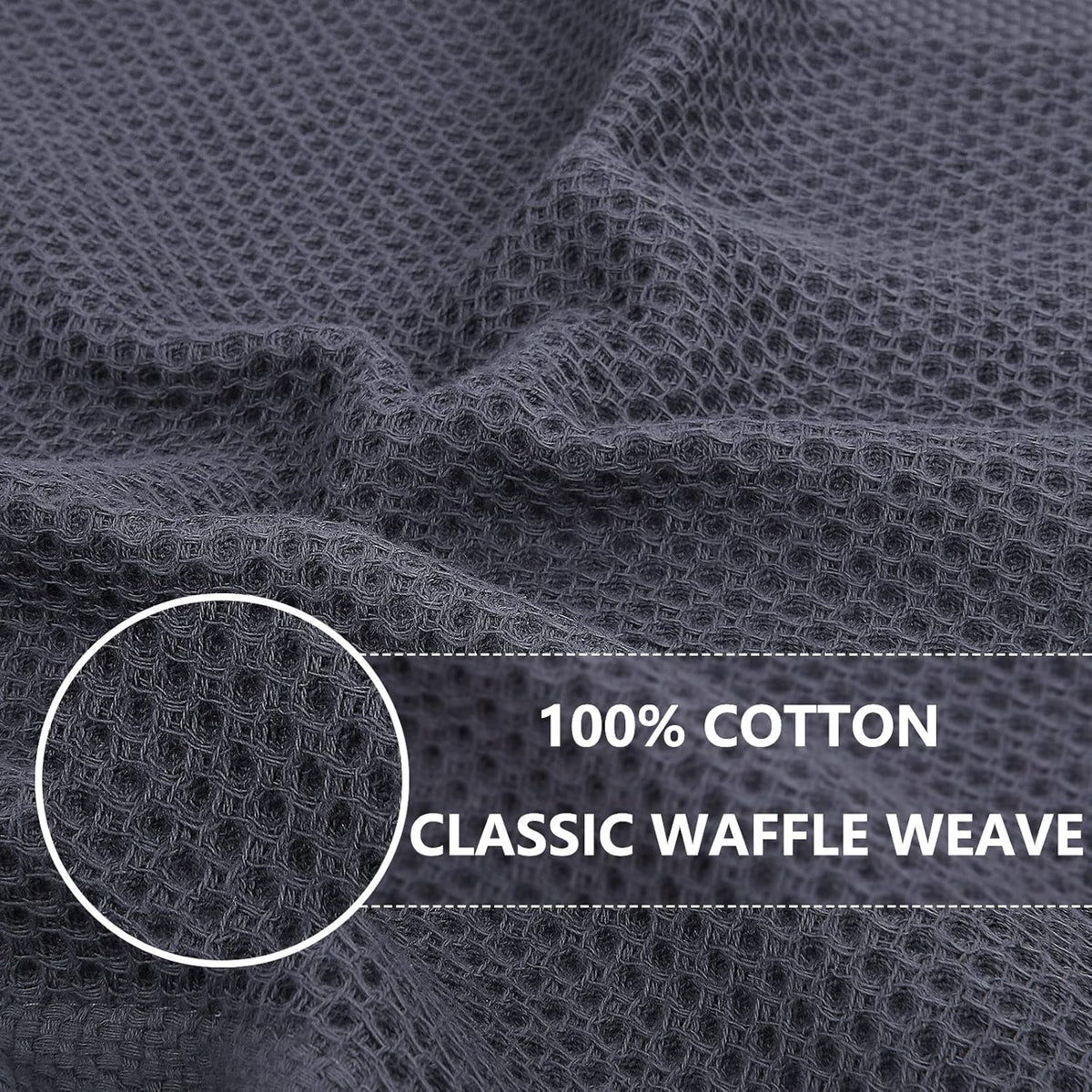 Homaxy 100% Cotton Waffle Weave Kitchen Dish Towels, Ultra Soft Absorbent Quick Drying Cleaning Towel, 13 x 28 Inches, 4-Pack, Multicolor