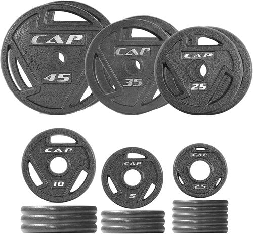CAP Barbell Olympic Cast Iron Weight Plate Set - 75 to 285 lbs | Multiple Options Available
