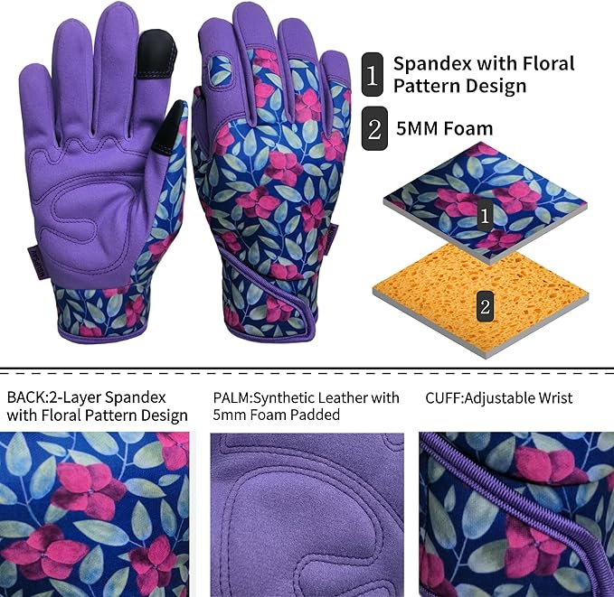 Thorn Proof&Puncture Resistant Gardening Gloves with Grip,Garden Gloves for Women, Leather Work Gloves,Gifts