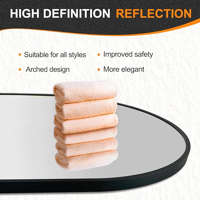 Bathroom Vanity Mirror for Wall, Living Room, HD Tempered Glass, Wall Mounted
