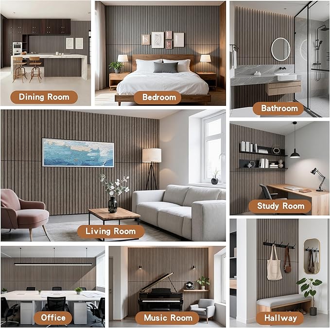 Wood Veneer Sound Panels, 10 Pack 47.2”x23.6” Wall Panels, Decorative Acoustic