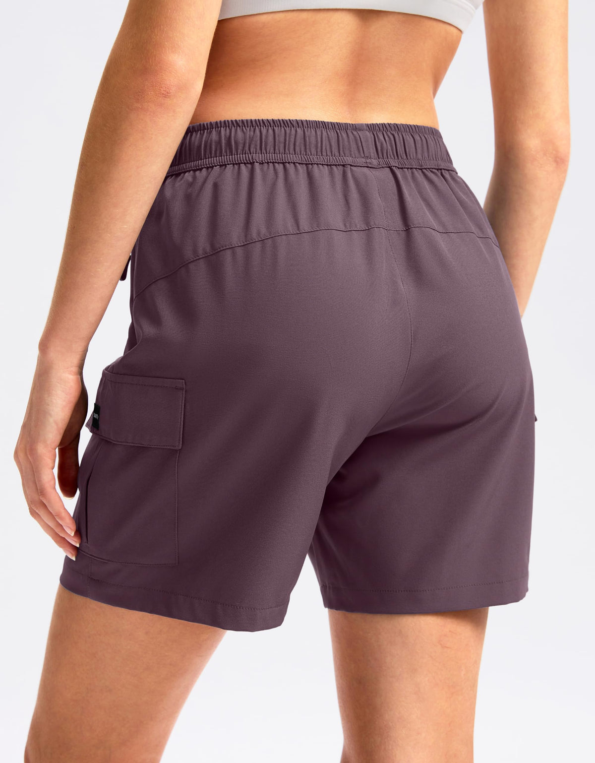 SANTINY Women's 5''/ 7''/9'' Hiking Cargo Shorts Quick Dry Lightweight Summer Shorts for Women Athletic Golf Zipper Pockets(Dusty Purple_XS)