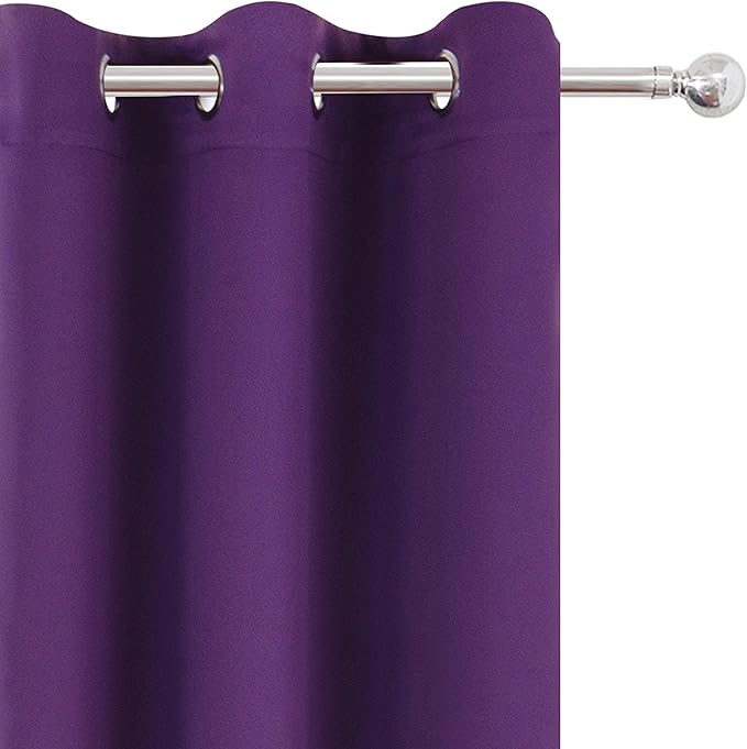 LEMOMO Purple Blackout Curtains 34 x 54 Inch Length/Set of 2 Curtain