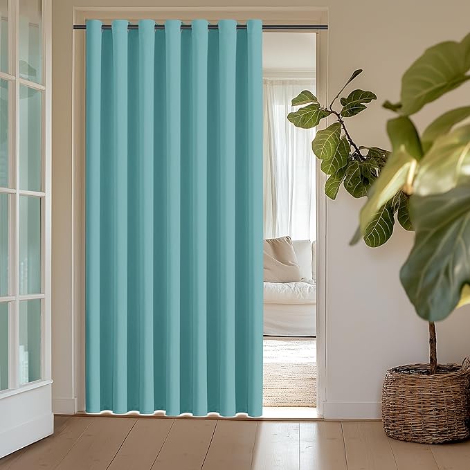ChrisDowa Room Divider Curtain 84 Inches Long, Wide Blackout Sliding Door