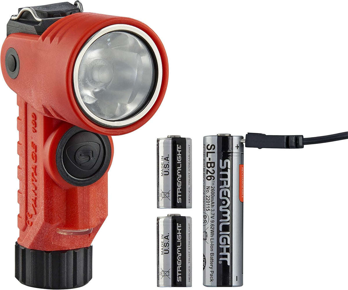 Streamlight 88913 Vantage 180 X USB Helmet Mounted and Right Angle Firefighter Flashlight with Helmet Bracket, Black