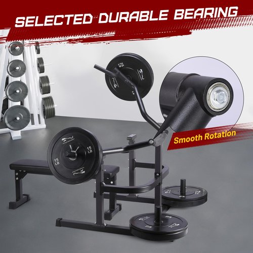 GarveeLife Chest Press Machine With Adjustable Flat Bench,Versatile Bench Press Rack for Home Gym,Bench Press Machine With Independent Converging Arms,Heavy-Duty Steel Structure With Smooth Bearings