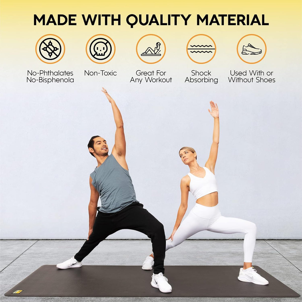 Non-Slip Large Exercise Mat 6’x4’ – 1/4" Thick Workout Mat for Home Gym & Yoga