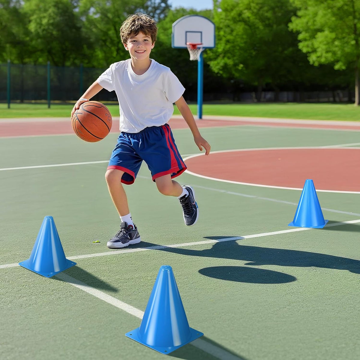 Skiennix 12-Piece 7-Inch Soccer Cones - Durable Plastic Traffic Cones for Sports Training & Agility Drills