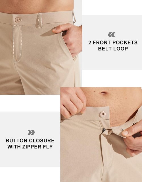 Libin Men's Golf Pants - Stretch Quick-Dry Casual Trousers with Pockets | Lightweight & Comfy (30"/32"/34")