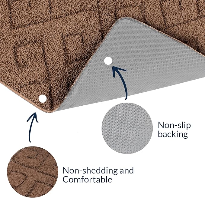 Walensee Indoor Doormat, Front Door Mat for Entrance (32"x48" Brown) Machine Washable Entryway Rug, Non Slip Trapper Door Rugs Absorbent Dirt Low Profile Shoes Scraper Inside Floor Mats