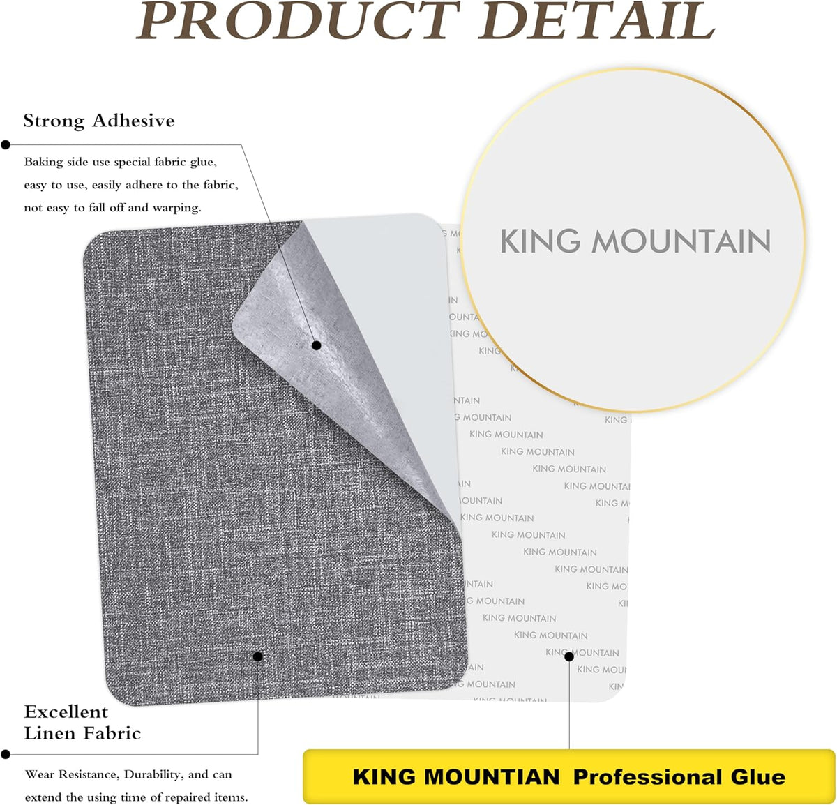 Fine Linen Repair Patches, Self-Adhesive Linen Fabric Patches, 8X11 inch Extra Size, Multi Color, Can be Used for Linen Sofa Repair and Linen Clothes Repair(8" x 11",Dark Grey 3.0)