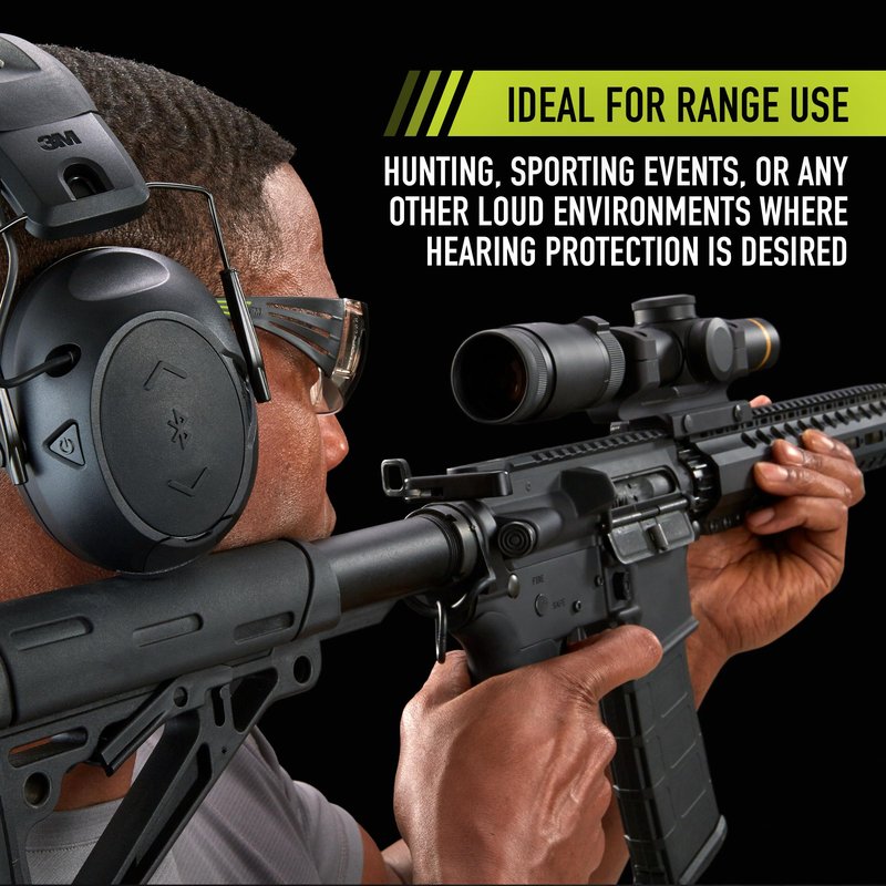 Peltor Sport Tactical 500 Bluetooth Hearing Protection Ear Muffs, 25 dB Noise Reduction Rating, Electronic Hearing Protection Headphones for Shooting, Hunting, Mowing, Construction, Concerts, & More