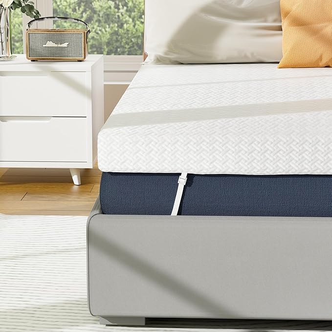 Memory Foam Mattress Topper Queen Size, 3 Inch Gel Infused Cooling Mattress Pad with Breathable Bamboo Cover, Pressure Relief & Machine Washable Bed Topper 60"x80"