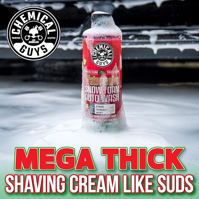 Chemical Guys CWS20816 Watermelon Snow Foam Car Wash Soap, (Works with Foam Cannons or Bucket Washes) Safe for Cars, Trucks, Motorcycles, RVs & More, 16 fl oz, Watermelon Scent