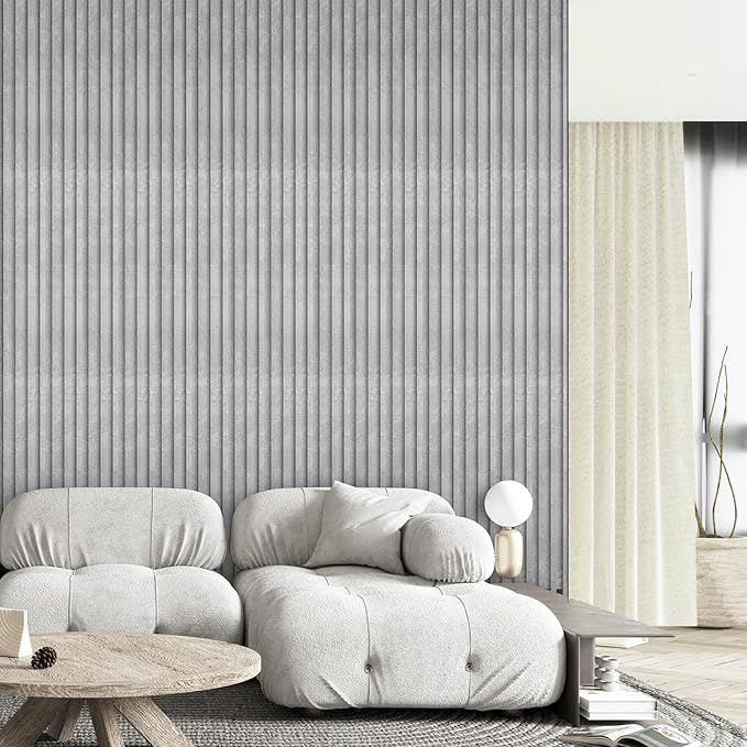 OUZUGIE WPC Acoustic Slat Wall Paneling, Living Room, TV Background, Study Room