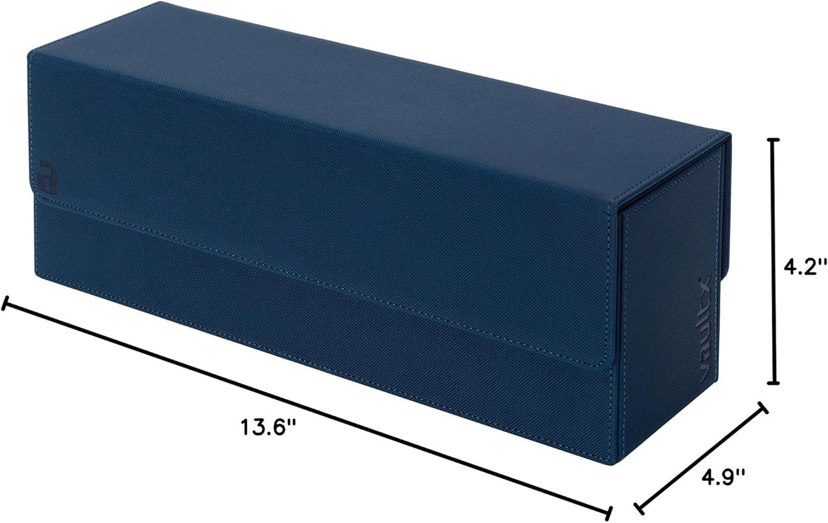 Vault X Trading Card Storage Box - Premium Exo-Tec Material, Detachable Magnetic Lid, Blue | Organize Decks & Sleeved Cards