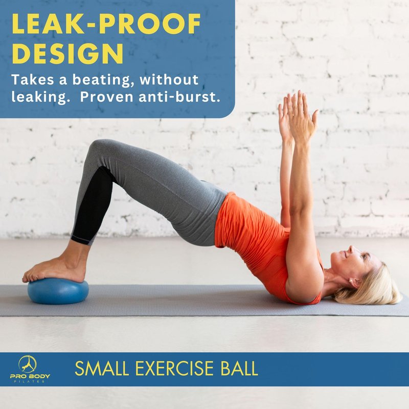 ProBody Pilates Ball 9 Inch - Small Exercise Ball for Stability, Barre, Core, Ab Workouts, Yoga, & Physical Therapy (Indigo)