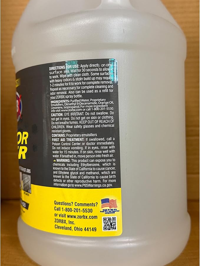 ZORBX Extra Strength Cleaner Spray 128 FL Oz Refill – Scrub Free Formula - Bleach Free Formula for Shower, Bathroom, Ceiling, Carpet, Cars, Walls & Wood