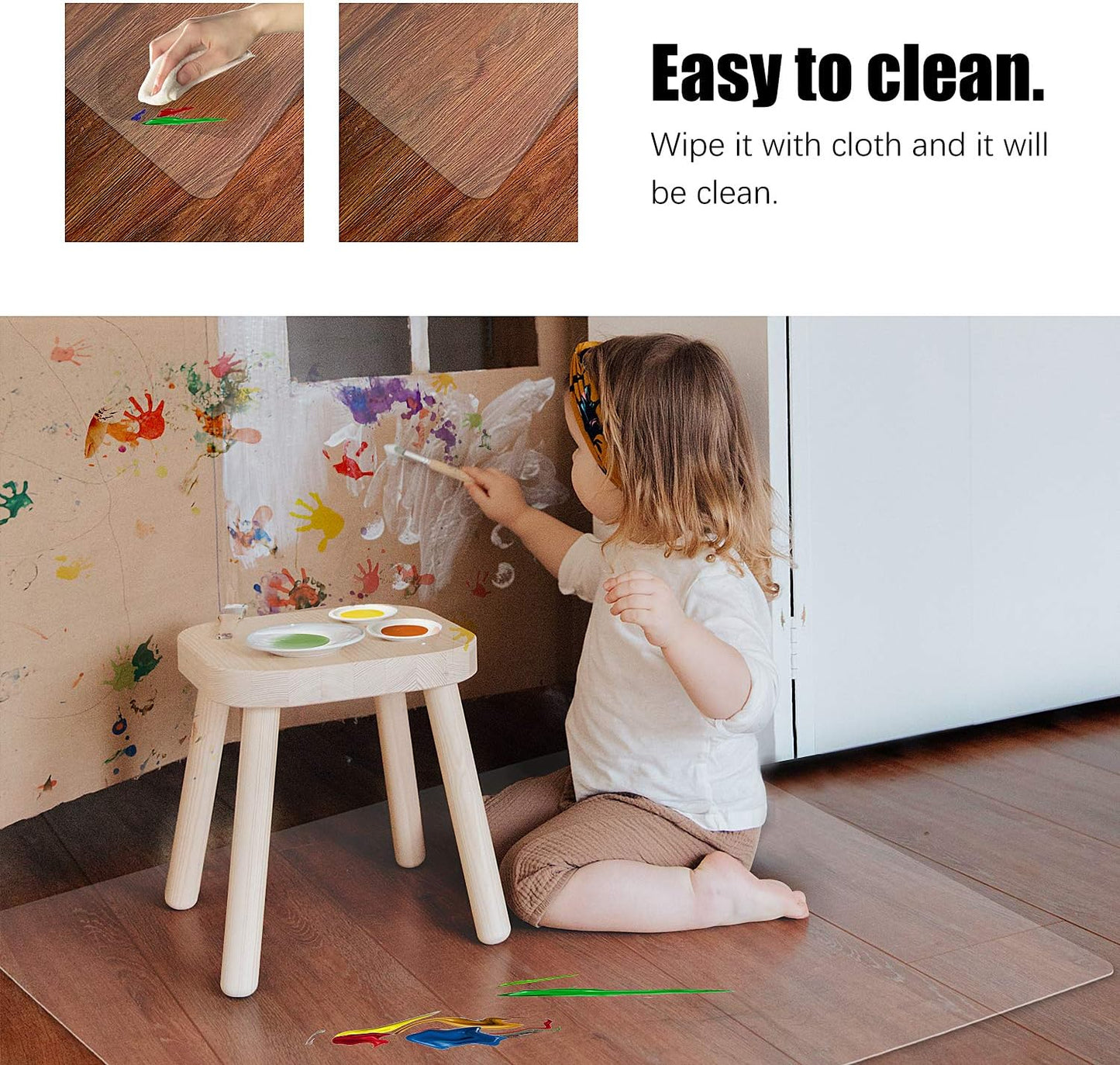 Kuyal Clear Chair Mat, Hard Floor Use, 4.75'×7' Transparent Office Home Floor Protector mat Chairmats (57" X 84" Rectangle)