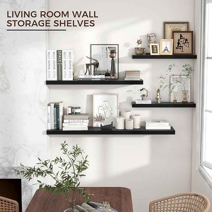 Venusmiles Floating Shelves for Wall 36 inch Long, Engineered Wood Wall Shelves