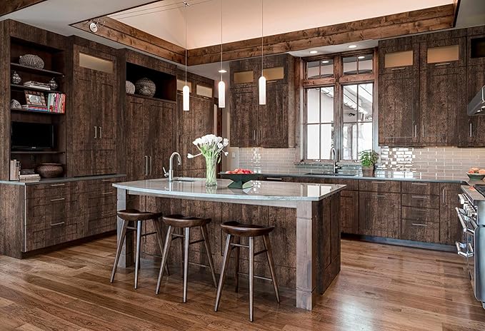 Dimoon 32.8Ftx17.7 Wood Contact Paper Brown Dark Wood Peel and Stick Wallpaper