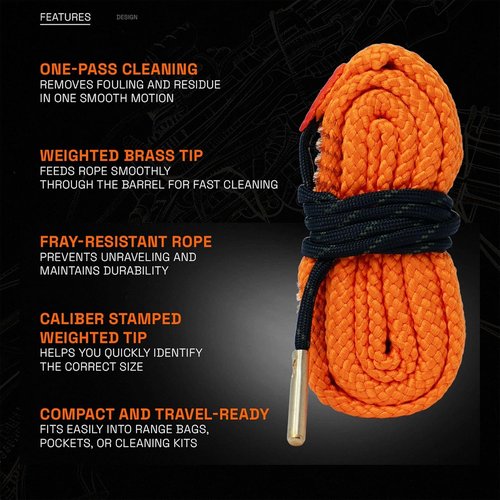 GRITR Bore Cleaning Rope - Reusable Gun Bore Cleaner for .22/.45/.223/12GA - Compact & Fray-Resistant Accessory