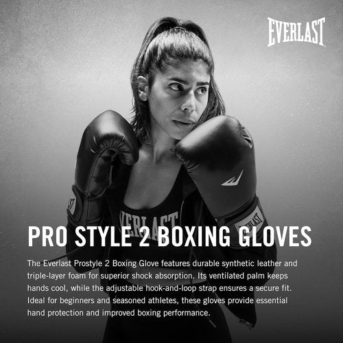 Everlast Prostyle 2 Boxing Gloves - Secure Fit Training Gloves for Men & Women | Heavy Bag & Speedbag Use