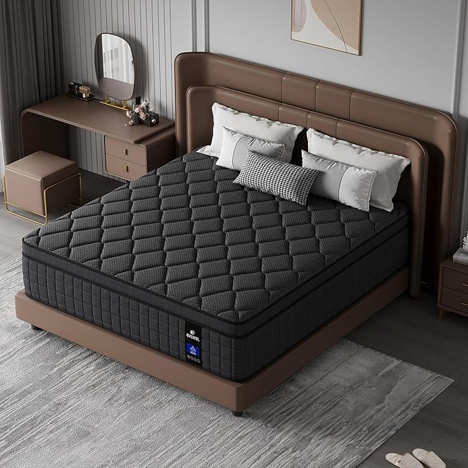 10 Inch Twin Mattress, Medium Firm Hybrid Twin Mattresses, Memory Foam Mattress in a Box with Individually Wrapped Pocket Springs, Reinforced Edge Support, Pressure Relief, Motion Isolation