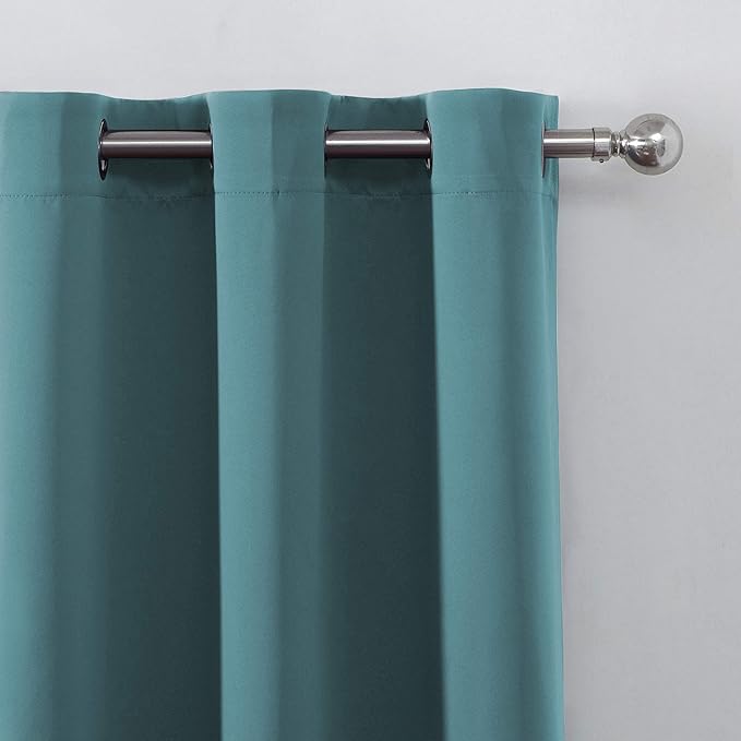 LEMOMO Sea Teal Thermal Blackout Curtains/42 x 95 Inch/Set of 2 Panels Room