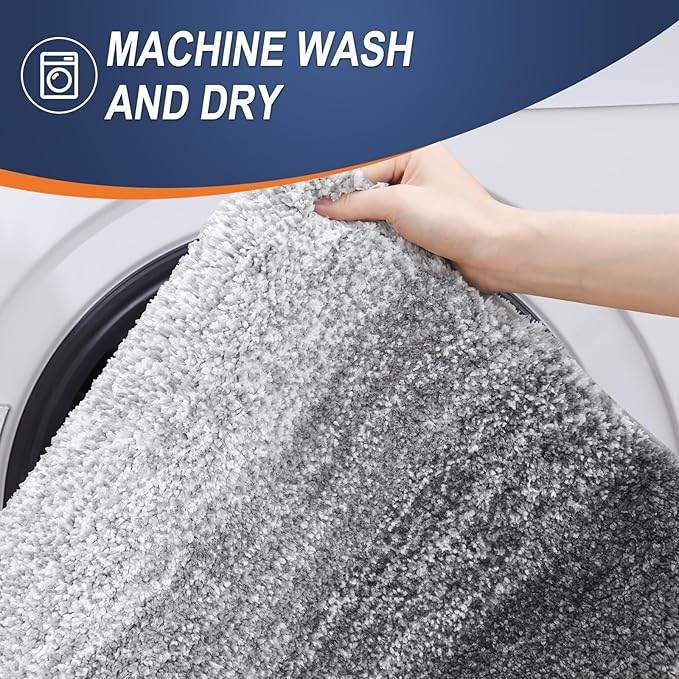 OLANLY Bathroom Runner Rugs 59x20, Extra Soft Absorbent Microfiber Bath Rugs, Rubber Backing, Quick Dry, Machine Washable Bath Mats for Bathroom Floor, Tub and Shower, Home Decor Accessories, Grey