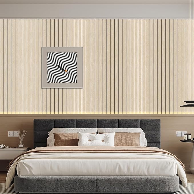 Arthome Peel and Stick Slat Wall Panels 15.7 "x240, Self-Adhesive PVC Wood